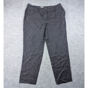 Parosh Trousers Womens XL Linen Blend Pinstripe Coastal Quiet Luxury Timeless